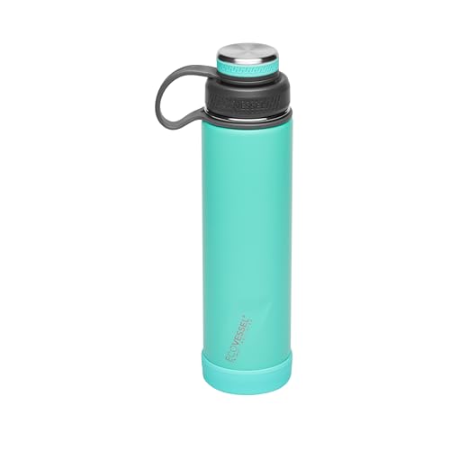 ECOVESSEL Boulder-24oz Dreifach isolierte Heiß- oder Kalttrinkflasche aus Edelstahl, Aqua Breeze von EcoVessel