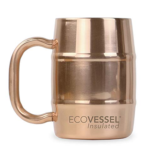 Eco Vessel – Double Barrel Thermosflasche Edelstahl Coffee und Bier Becher mit Braun Kupfer 17 oz von EcoVessel