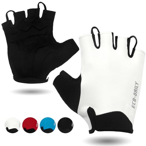 Eco-daily Fahrradhandschuhe Halbfinger Herren Damen,Sommer Fahrrad Handschuh Kurz with Gepolstert Atmungsaktive Radsporthandschuhe für Mountainbike & Rennrad(L,Weiß Eco-daily Fahrradhandschuhe Halbfinger Herren Damen,Sommer Fahrrad Handschuh Kurz with Gepolstert Atmungsaktive Radsporthandschuhe für Mountainbike & Rennrad(L,Weiß von Eco-daily