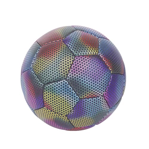 Ecverbyh Holografischer Fußball – Leuchtet im Dunkeln, Reflektierend, Größe 5 – Perfekt für Kinder, Langlebig, Einfache Installation von Ecverbyh