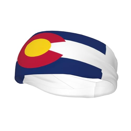 Colorado Stirnband mit Staatsflaggen-Druck, für Sport, Laufen, für Damen und Herren, Workout, Schweißbänder, Stirnbänder für Yoga, Fitnessstudio, Camping von EdWal