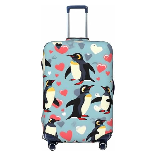 EdWal I Love Penguins Print Kofferabdeckung, Schutz, Reisegepäckhülle, waschbar, kratzfest, Schwarz , S von EdWal