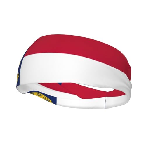 North Carolina State Flag Print Fashion Non Slip Schweißband Workout Stirnbänder für Herren, für Sport, Laufen, Athletic Yoga von EdWal