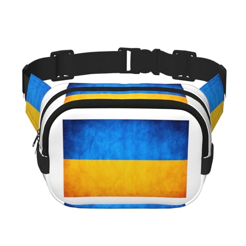 Quadratische Hüfttasche mit ukrainischer Flagge, Workout, Wandern, Hüfttasche, Laufen, Reisen, Fitnessstudio, hübscher Reißverschluss, Schwarz , Einheitsgröße von EdWal