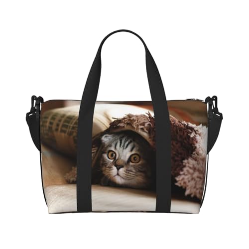 Reisetasche mit Katzenmotiv, für Reisen, Fitnessstudio, Sport, Wochenende, Schwarz , Einheitsgröße Reisetasche mit Katzenmotiv, für Reisen, Fitnessstudio, Sport, Wochenende, Schwarz , Einheitsgröße von EdWal
