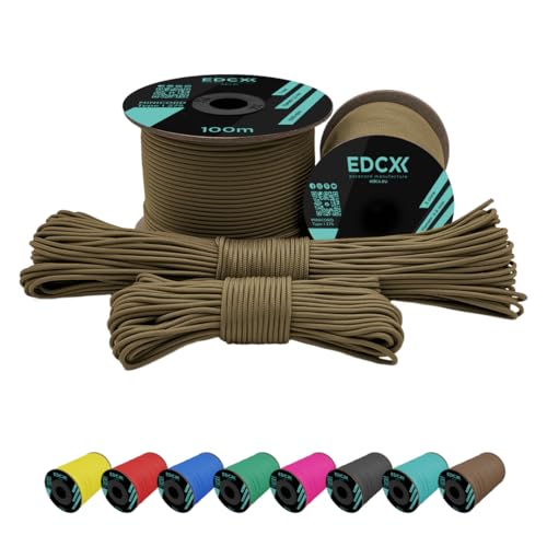 EdcX 2 mm Nylon Paracord 275 (15, 30, 50 and 100 m)– 100% Nylon Rope, 3-Strand Cord, Nylon Cord 2 mm in Many Colours (Light Khaki, 30 m) von EdcX