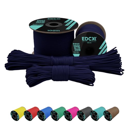 EdcX 2 mm Nylon Paracord 275 (15, 30, 50 and 100 m)– 100% Nylon Rope, 3-Strand Cord, Nylon Cord 2 mm in Many Colours (Navy Blue, 30 m) von EdcX