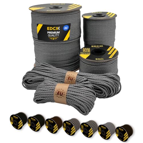 EdcX Paracord 4 mm, 20+ Militärfarben (15 m, 30 m, 50 m, 100 m, 300 m) | Ideal zum Basteln, Camping, Outdoor | 100% Nylonseil 4 mm | Taktische Kordel 550 Typ III (Diamond Camo, 15 m) von EdcX