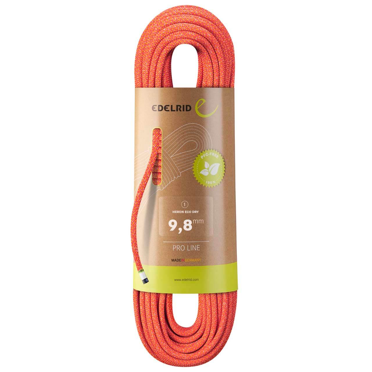 Edelrid Heron Eco Dry 9.8 - Fire, 50m von Edelrid