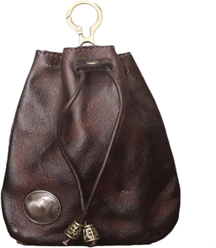 Handmade Cowhide Retro Storage Bag,Portable Retro Handmade Key Pouch,Retro Coin Purse Handmade Leather Wallet,Leather Car Key Case,Simple Handmade Bag for Women (Coffee) von Eeiiey