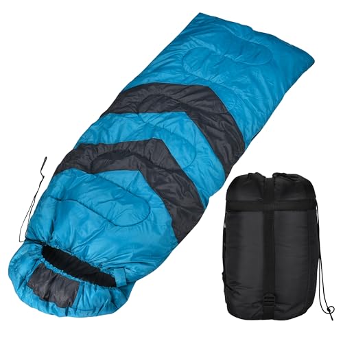 Effekt Manufaktur Sleeping Bag, Kaltwetter-Schlafsack, Textilmaterial, 95% Gänsefederfüllung, Wasserdicht, Leicht zu Reinigen, Abmessungen 210x10x75 cm - Blau von Effekt Manufaktur