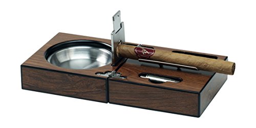 Egoist Holz Aschenbecher für Zigarren Taschenaschenbecher + Cigar Cutter, Humidor-Zubehör, Braun von EGOIST