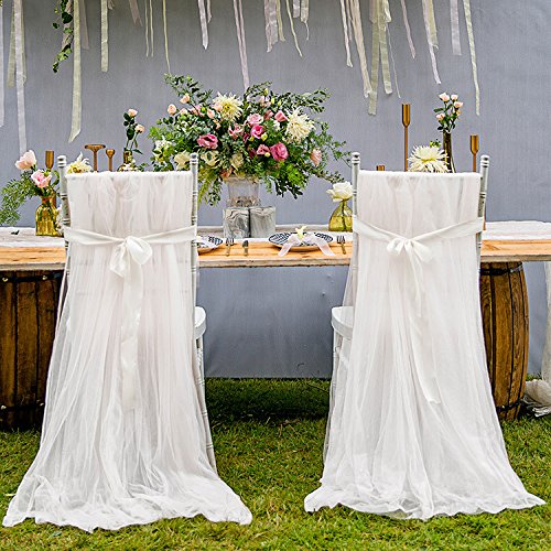 Egurs 2 Stück Hochzeit Stuhlhussen Romantik länger Tüll Stuhlüberzug Stuhlbezug für Hochzeit Weihnachten Haus Party Dekoration 2.6m*1.6m Weiß Egurs 2 Stück Hochzeit Stuhlhussen Romantik länger Tüll Stuhlüberzug Stuhlbezug für Hochzeit Weihnachten Haus Party Dekoration 2.6m*1.6m Weiß von Egurs