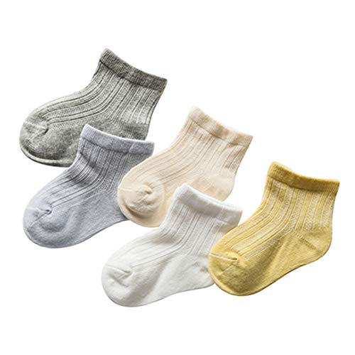 Egurs 5 Paar Baby Sommer Socken Mesh Atmungsaktiv Dünn Baumwollstrumpf Babysocken Jungen Mädchen Socken 3# L von Egurs