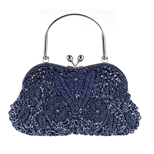 Egurs Abendtasche Damen Elegant Handtasche Vintage Perlen Pailletten Clutch Handtasche Schultertasche Abschlussball Taschen Brauttasche Hochzeit Braut Party Zubehör dunkelgrau Egurs Abendtasche Damen Elegant Handtasche Vintage Perlen Pailletten Clutch Handtasche Schultertasche Abschlussball Taschen Brauttasche Hochzeit Braut Party Zubehör dunkelgrau von Egurs
