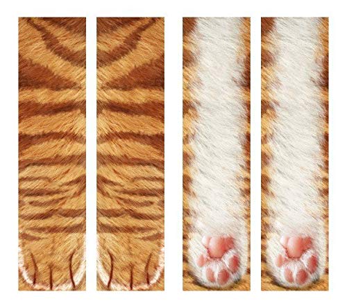 Egurs Animal Paws Socks Unisex 3D gedruckte Socken Lustige Animal Feet Paws Crew Socken für Männer Frauen Kinder Cat 2# Erwachsene von Egurs