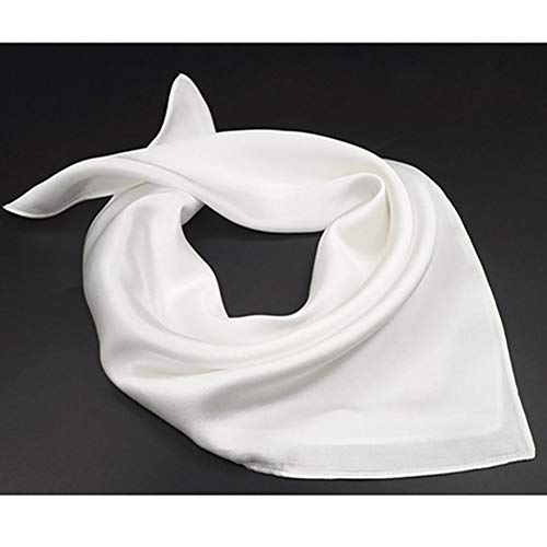 Egurs Damen Klassische Quadratischer Schal Bandana Halstuch Kopftuch aus 100% Seide 50 x 50cm Weiß Egurs Damen Klassische Quadratischer Schal Bandana Halstuch Kopftuch aus 100% Seide 50 x 50cm Weiß von Egurs