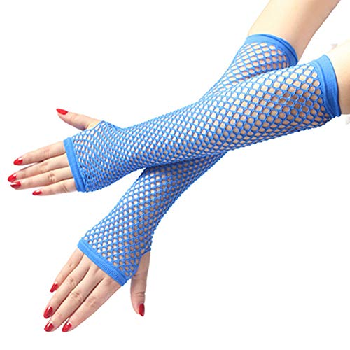Egurs Damen Mädchen Fischnetz Netz Lang Handschuhe Fingerlos Blau Egurs Damen Mädchen Fischnetz Netz Lang Handschuhe Fingerlos Blau von Egurs