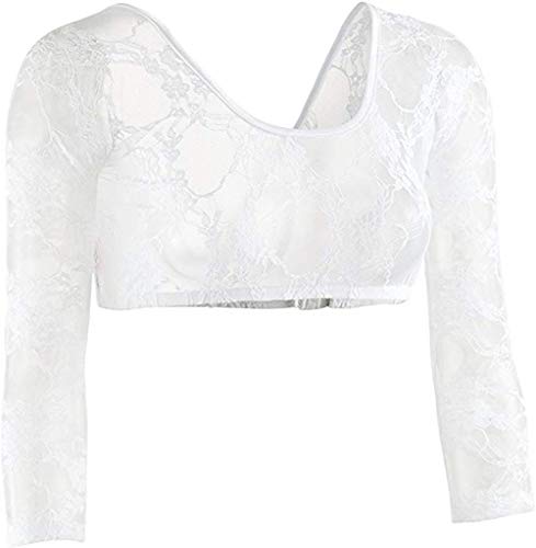 Egurs Damen Plus Size Lace Langarm Top Bottoming Blusen Kurzer V-Ausschnitt Perspektive Cardigan Weiß S Weiß Egurs Damen Plus Size Lace Langarm Top Bottoming Blusen Kurzer V-Ausschnitt Perspektive Cardigan Weiß S Weiß von Egurs