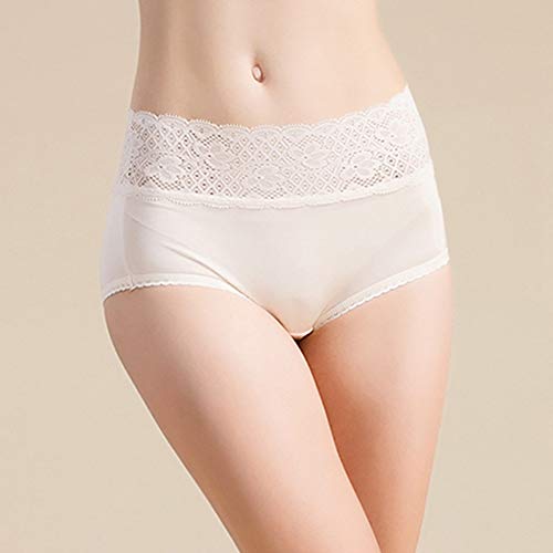 Egurs Damen Slip aus Seide Exquisite Lace Unterhosen Hohe Taille Weiß M Egurs Damen Slip aus Seide Exquisite Lace Unterhosen Hohe Taille Weiß M von Egurs