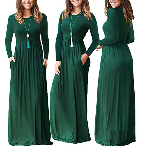 Egurs Frauen Plus Size Langarm Kleid Casual Plain Lose Einfarbig Bodenlangen Langen Maxi Kleider mit Taschen Egurs Frauen Plus Size Langarm Kleid Casual Plain Lose Einfarbig Bodenlangen Langen Maxi Kleider mit Taschen von Egurs