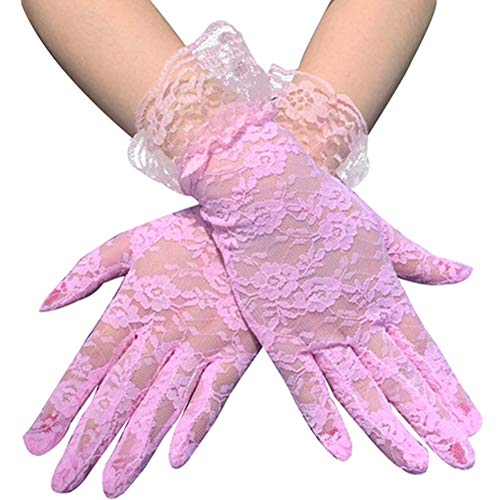 Egurs Frauen Spitze Handschuhe Transparent Netzstoff Lace Handschuhe Hochzeit Abend Opera Fest Party Sexy Handschuhe Pink Egurs Frauen Spitze Handschuhe Transparent Netzstoff Lace Handschuhe Hochzeit Abend Opera Fest Party Sexy Handschuhe Pink von Egurs
