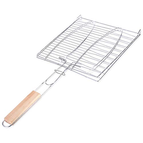 Egurs Grillkorb Tragbar Faltbar Edelstahl BBQ Grill Rack Mit Holzgriff Für Fisch, Gemüse, Steak, Garnele, Hühnerflügel Faltet Egurs Grillkorb Tragbar Faltbar Edelstahl BBQ Grill Rack Mit Holzgriff Für Fisch, Gemüse, Steak, Garnele, Hühnerflügel Faltet von Egurs