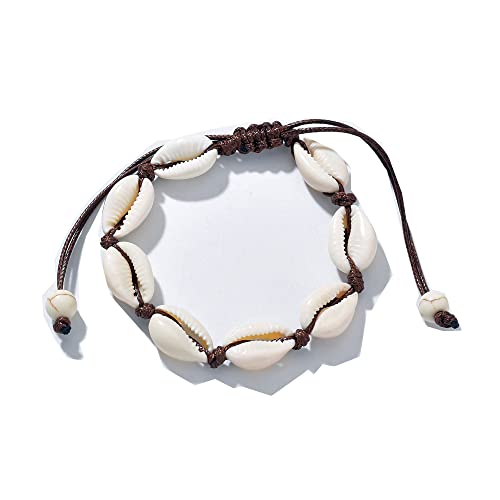 Egurs Hawaiian Style Armband Natürliche Muschel Handgewebte Verstellbare Fußkette Meer Strand Ferien Brown Egurs Hawaiian Style Armband Natürliche Muschel Handgewebte Verstellbare Fußkette Meer Strand Ferien Brown von Egurs