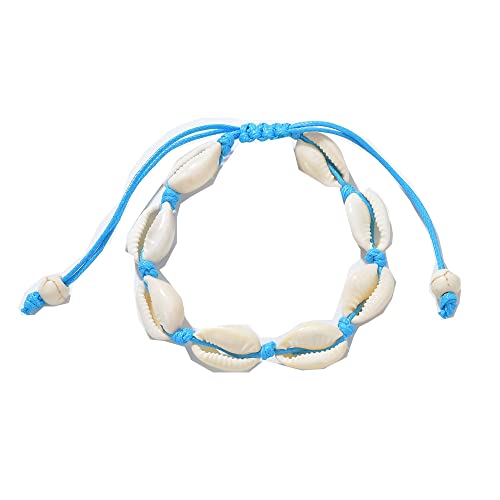 Egurs Hawaiian Style Armband Natürliche Muschel Handgewebte Verstellbare Fußkette Meer Strand Ferien Königsblau Egurs Hawaiian Style Armband Natürliche Muschel Handgewebte Verstellbare Fußkette Meer Strand Ferien Königsblau von Egurs