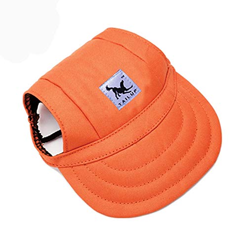 Egurs Hunde Baseballmütze Haustier Verstellbar Sunbonnet Sonnenschutz Hundecap Hundehut für Kleine, mittlere und große Hunde und Katzen Orange L von Egurs