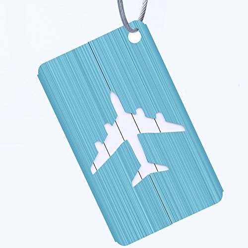 Egurs Kofferanhänger Flugzeugmuster mit Namensschild Adresse Tag Koffer Tags mit Namensschild Adressschild Gepäckanhänger aus Metall Blau Egurs Kofferanhänger Flugzeugmuster mit Namensschild Adresse Tag Koffer Tags mit Namensschild Adressschild Gepäckanhänger aus Metall Blau von Egurs