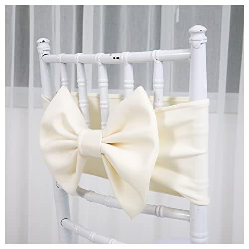 Egurs Stuhlschleife Stuhlschärpen Hochzeit Deko Stuhl Schärpe Bögen Band Stretch-Schleife Stuhlbezugschleifen für Hochzeit Party Geburtstag Weihnachten Hotel Bankett Stühle Dekoration Beige 6pcs von Egurs