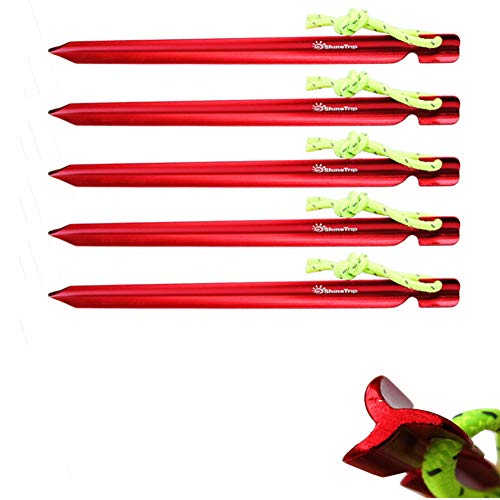 Egurs Zeltheringe Heringe Sandheringe, 10 Stück Aluminium Legierung Zelt Stakes Pegs Nails Bodenheringe 15cm Bodenanker reflektierend Abspannseile Seil Egurs Zeltheringe Heringe Sandheringe, 10 Stück Aluminium Legierung Zelt Stakes Pegs Nails Bodenheringe 15cm Bodenanker reflektierend Abspannseile Seil von Egurs