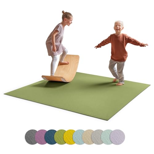 Ehrenkind® Made in Germany Anti-Rutsch Krabbelmatte Oeko-Tex Matten | Spielmatte Baby | Größe 160x160 cm | Olivgrün von Ehrenkind