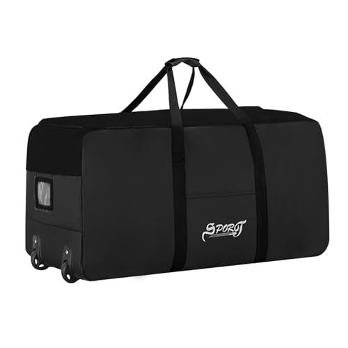 Große Reisetasche mit Rollen, 120L Wasserdicht Reisetaschen Tragetasche, Leichte Faltbare Handgepäck Tasche Sporttasche für Herren Damen, Duffel Taschen für Reisen Camping, 80x40x40cm, Schwarz (B) Große Reisetasche mit Rollen, 120L Wasserdicht Reisetaschen Tragetasche, Leichte Faltbare Handgepäck Tasche Sporttasche für Herren Damen, Duffel Taschen für Reisen Camping, 80x40x40cm, Schwarz (B) von Ehuihuan