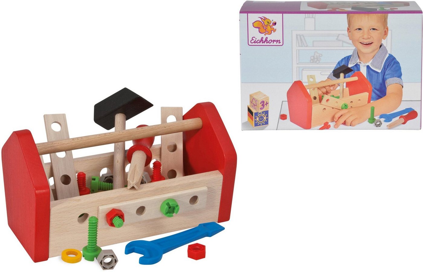 Eichhorn Spielwerkzeugkoffer Werkzeugbox, (Set), aus Holz, Made in Germany, FSC®- schützt Wald - weltweit von Eichhorn
