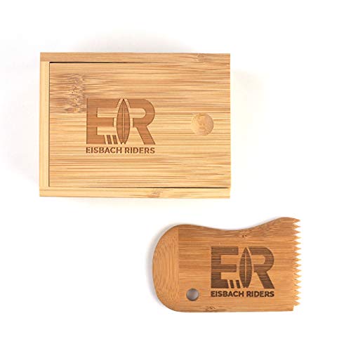 Eisbach Riders Bamboo Surf Wax Box mit Kamm - Bambus Wachs Box (Wax Box + Comb) von Eisbach Riders