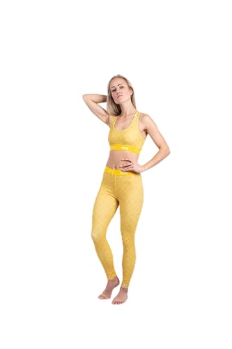 Eivy Damen Shorty Bra Sport BH, Monogram Mustard, S EU Eivy Damen Shorty Bra Sport BH, Monogram Mustard, S EU von Eivy