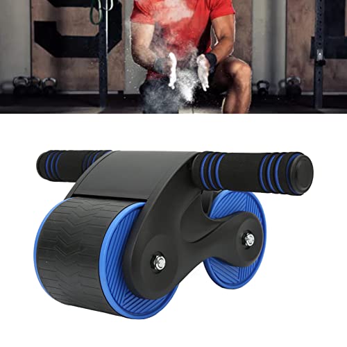 Ejoyous Bauchroller, Doppeltes rundes Aabdominalrad Bauchmuskel-Roller zum Training der Bauch-, Arm-, Schulter- und Rückenmuskulatur mit Rutschfester und Schutzpolster (Schwarz Blau) von Ejoyous