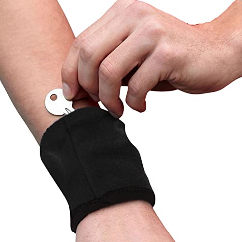 Handgelenk Beutel mit Reißverschluss, Klein Schweißband Armband mit Tasche Sport Wristband Schwarz Handgelenktasche Handgelenk Geldbeutel, für Fitness Laufen Radfahren Fußball Basketball von Ejoyous