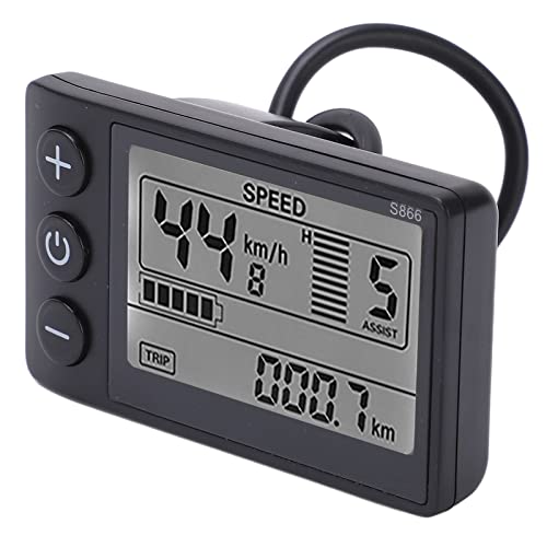 S866 LCD Display, Fahrradcomputer Wasserdichtem Elektrofahrrad S866 Display Meter 24V 36V 48V Bedienfeld mit VerbindungsKabel mit wasserdichtem Stecker S866 LCD Display, Fahrradcomputer Wasserdichtem Elektrofahrrad S866 Display Meter 24V 36V 48V Bedienfeld mit VerbindungsKabel mit wasserdichtem Stecker von Ejoyous