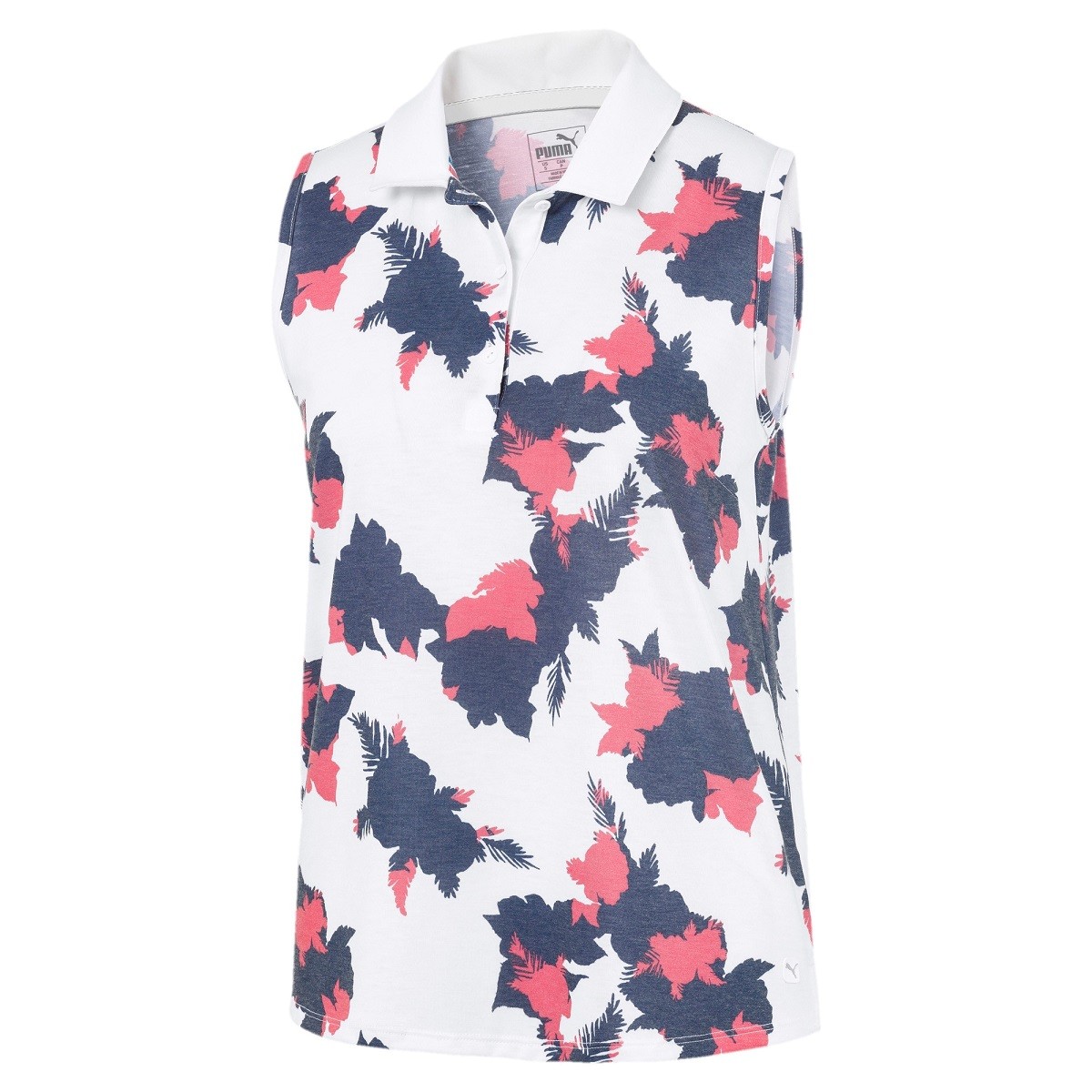 Puma Floral sleeveless Polo weiß/blau geblümt von Ekomi