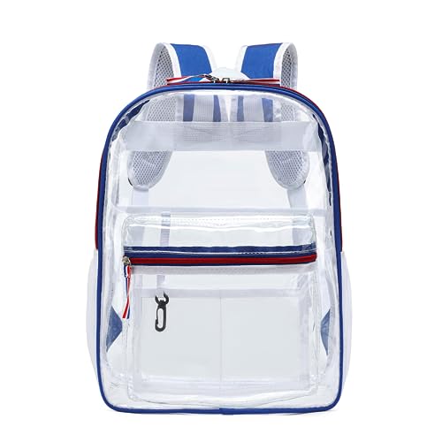 Durchsichtiger Rucksack Für Mädchen Wasserdichter Durchsichtiger Rucksack Robuste Schultasche Für College Arbeit Robuste Durchsichtige PVC Büchertasche von Eladcncmc