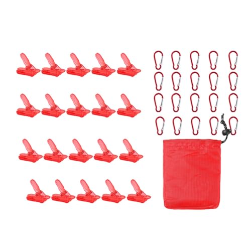 Eladcncmc 20 Stück winddichte Seilklemmen für Outdoor-Camping, Vordach, Zelt-Clip, Markisen-Clip, Planen-Set, Farbklemmen, Zeltklammern von Eladcncmc