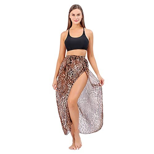 Eladcncmc Sarong Badeanzug Überzug Für Damen Leichter Langer Strand Krawatten Wickelrock Badeanzug Unterteil Mit Bedrucktem Schal von Eladcncmc