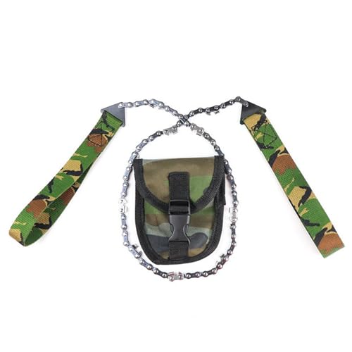 Eladcncmc Tragbare Handkettensäge mit Aufbewahrungstasche, Outdoor-Tasche, Drahttasche, Kettensäge, Outdoor-Überlebens-Getriebe-Werkzeuge von Eladcncmc