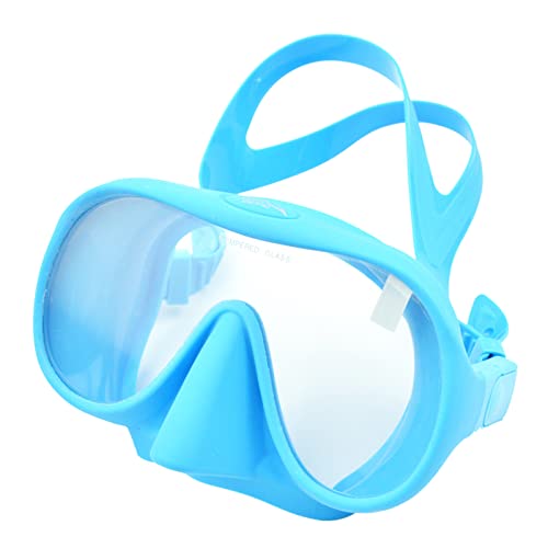 Taucherbrille für Erwachsene, gehärtetes Glas, Anti-Beschlag-Schwimmbrille mit Nasenabdeckung zum Schnorcheln, Freitauchen von Eladcncmc