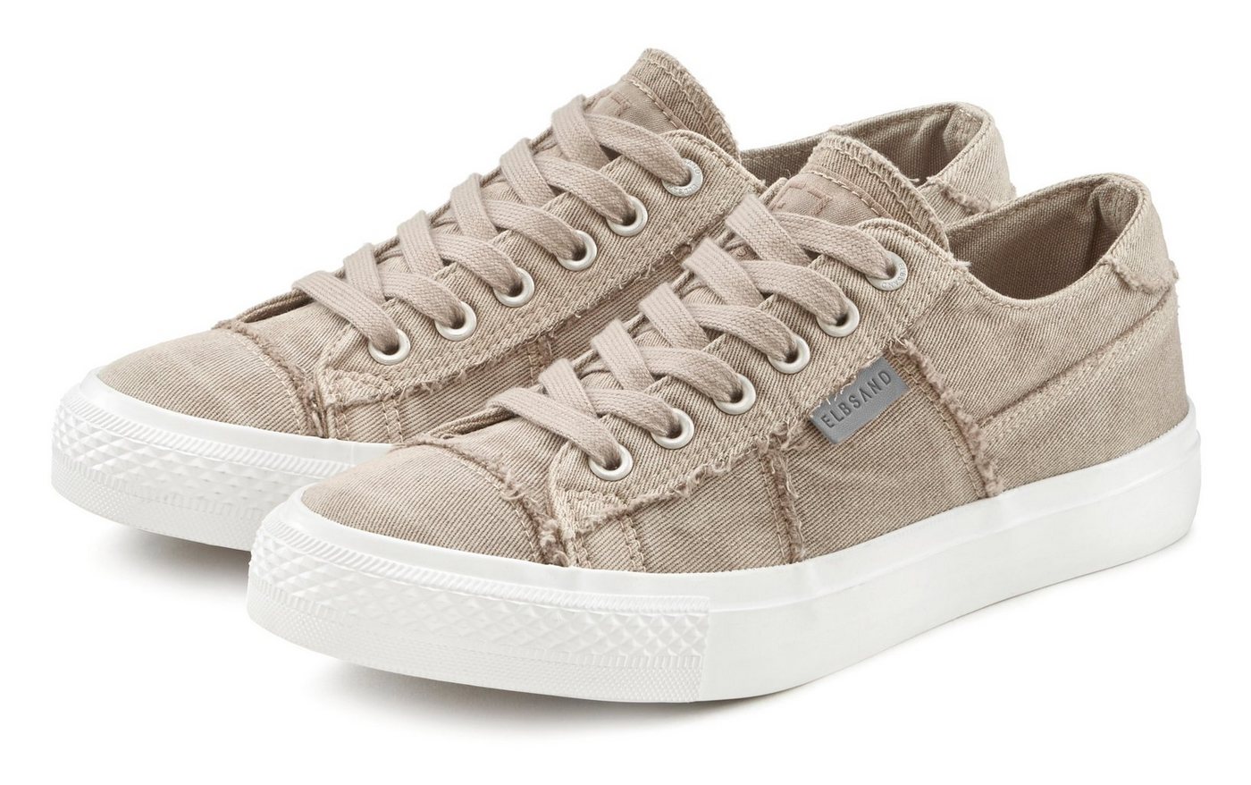 Elbsand Sneaker Schnürhalbschuh, Freizeitschuh aus Textil, Used-Look VEGAN von Elbsand