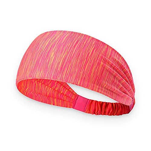 5 Farben Schweißband Stirnband Weiches, atmungsaktives Sport-Haarband zum Laufen Radfahren Klettern Joggen Polyesterfaser (Striped red) von Elelif