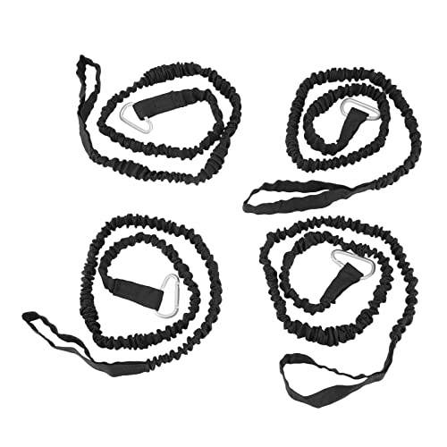 Elelif 4-teiliges Kajak-Paddelseil, super dehnbar, Anti-Verlust, tragbare Nylon-Kanu-Paddel-Leine, Kajak-Spiralband zum Driften, Surfen (Schwarz) von Elelif
